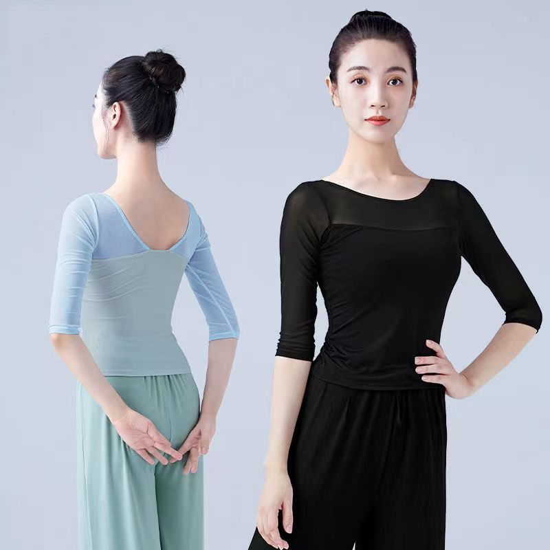 成人舞蹈练功服女七分袖上衣