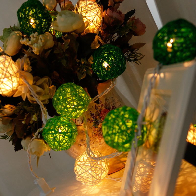 泰国创意风装饰婚房闪灯藤球