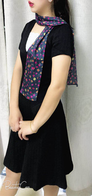 英国手柄纯色韩版飘带小围巾