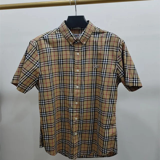 男装夏款短袖英伦风格子衬衣衬衫AC9C32270281