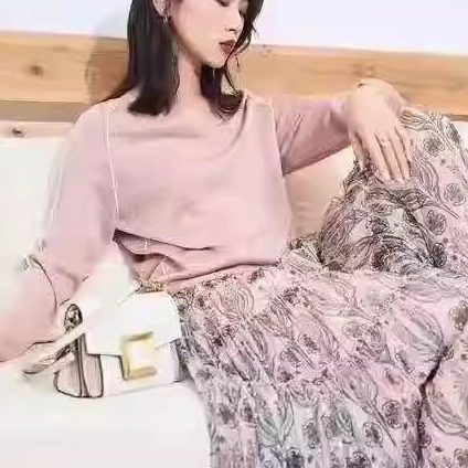 4码春夏秋款压皱百褶裙半身裙XNEEA3221a中长款显气质吊牌价1998