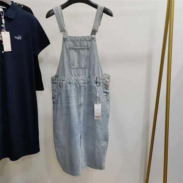 专柜正品女装减龄纯棉宽松款牛仔背带裙AY3C32740121吊牌价1375