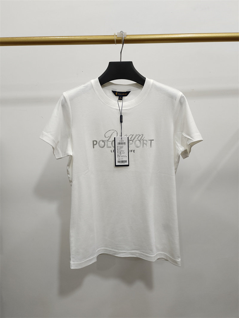 polo sport专柜正品女装水柔棉字母logo带钻时尚短袖t恤12t9e2678