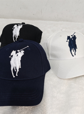 polo sport剪标男女同款太阳帽棒球帽防嗮大马刺绣标
