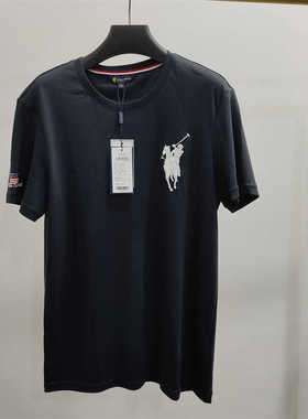 170码POLOSPORT正品夏款男士圆领大马刺绣标水柔棉T恤12N628148