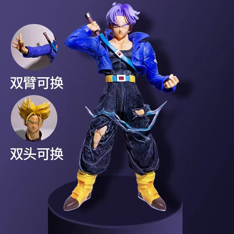 七龙珠 大号MRC特兰克斯带底座双头可换手办未来战士手办雕像图片