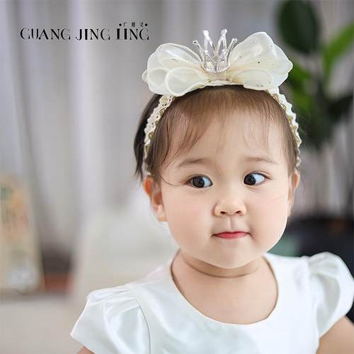 周岁生日宴高端公主皇冠头饰发带