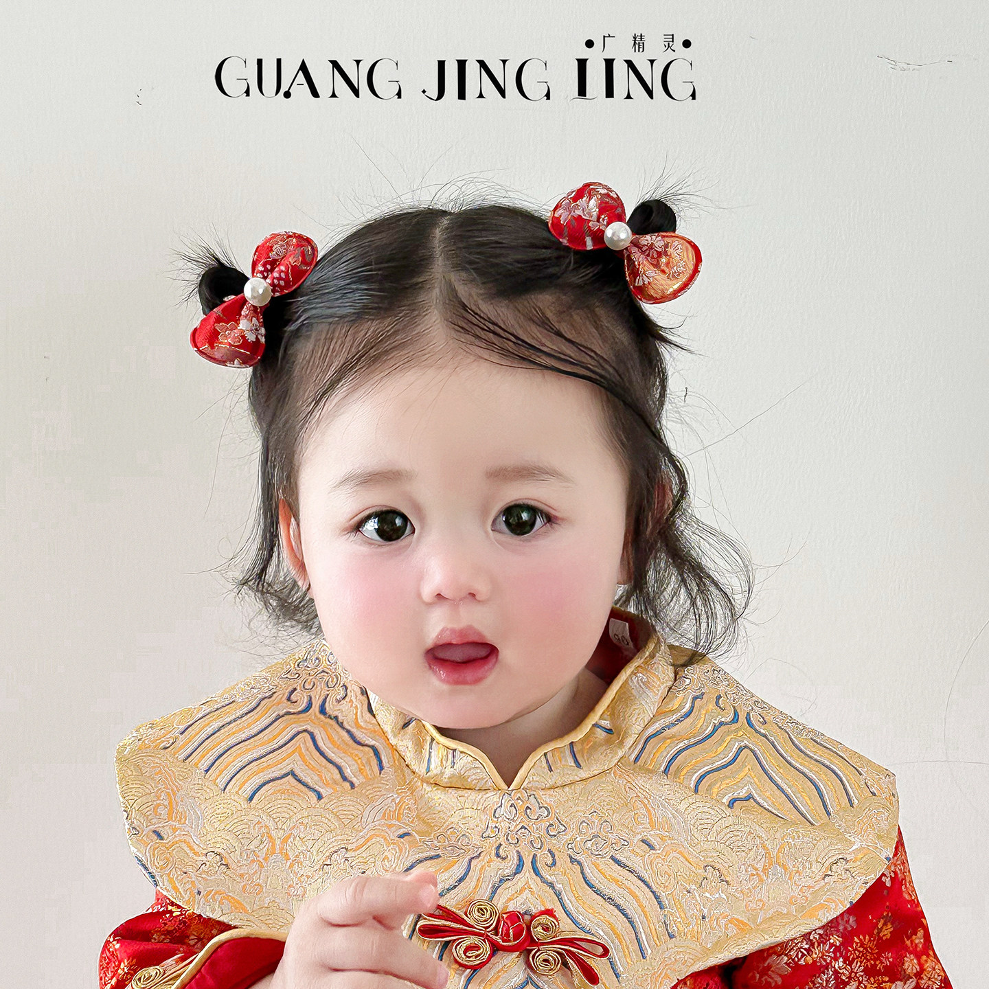 新年喜庆红色蝴蝶结发夹女宝宝周岁唐装汉服头饰全包布小对夹配饰,童装/婴儿装/亲子装,发饰,淘宝优惠券,粉丝福利购,淘宝优惠卷