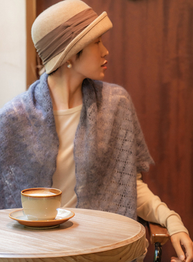 编织人生团织NO89仙仙真丝马海毛蕾丝披肩 手工DIY毛线材料包棒针