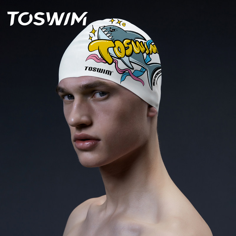 toswim拓胜泳帽女长发专用可爱韩国防水护耳儿童硅胶防氯游泳帽男