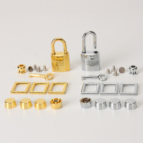菜篮子包五金配件全套  方扣鸡眼脚钉装饰小锁  锌合金材质6993