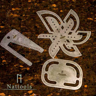 Nattools带尾模板 表带尺4804 圆角规 手工DIY皮革工具尺 不锈钢