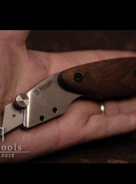 Nattools裁皮刀 梯形手工DIY皮革皮具制作 黑胡桃木柄 0晃动0变形