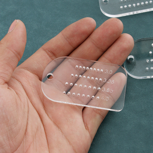 手工DIY皮革钥匙扣 亚克力透明皮革斩位尺 471 随身尺 斩距测量尺