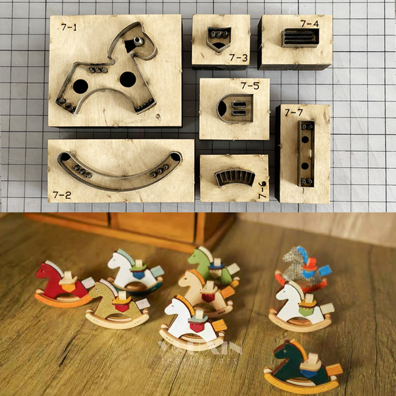 网红款摇摇马 手工DIY牛皮皮革下料刀模 日本刀片+木板 成品6.5*6,居家布艺,缝纫DIY工具套装,淘宝优惠券,粉丝福利购,淘宝优惠卷