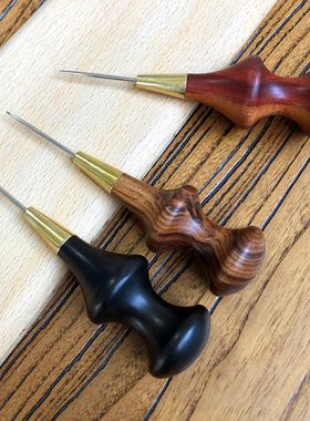 檀木柄皮革锥子圆锥 通孔扩孔 手工DIY皮革 非菱锥非六棱锥 48950