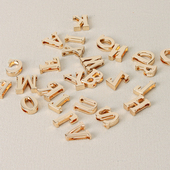 手工DIY皮革五金扣辅料配件 镂空可穿绳 26个英文字母 高度22mm