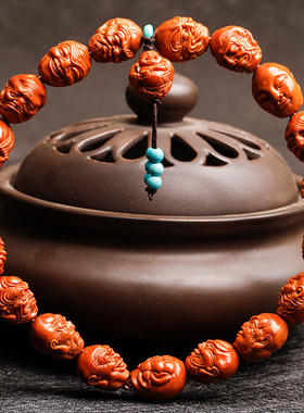 南工坊橄榄核民族风十八罗汉手串