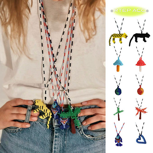 pajarapinta蘑菇豹子手工项链