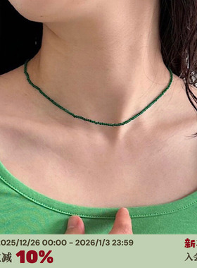 小众祖母绿*超细版精致项链