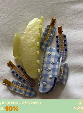 RTEP emijay彩色鸡蛋花朵抓夹醋酸半抓发夹后脑勺鲨鱼夹发夹