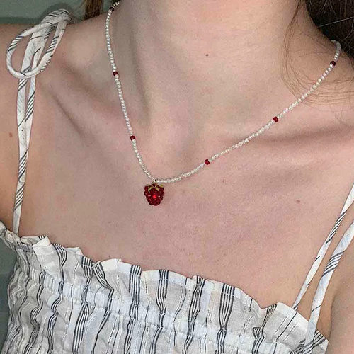 奶油莓果*小众设计可爱吊坠项链