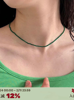 小众祖母绿*超细版精致项链