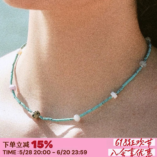 超好搭！！天然石蓝松石项链