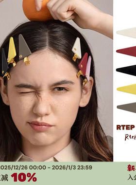 RTEP 多色*金标三角形醋酸发夹多巴胺高级感几何无痕刘海侧边夹