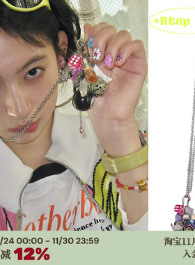 多元素台球骰子水晶长款项链