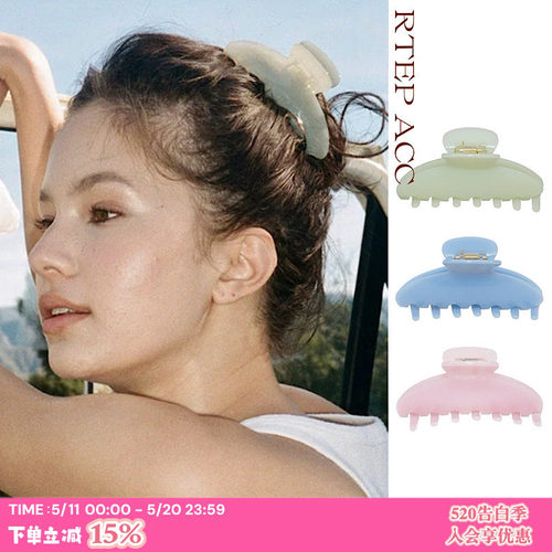 经典款清透绿色粉色醋酸鲨鱼夹