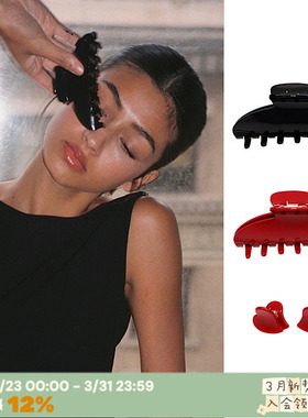 RTEP 合集*emijay经典复古法式黑色车厘子红色鲨鱼发夹抓夹