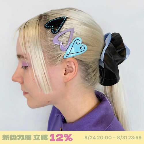 复古爱心闪耀钻石镂空y2k辣妹