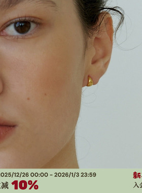 RTEP 法式小金豆S925纯银简约小众素圈耳扣耳环经典冷淡风耳饰女