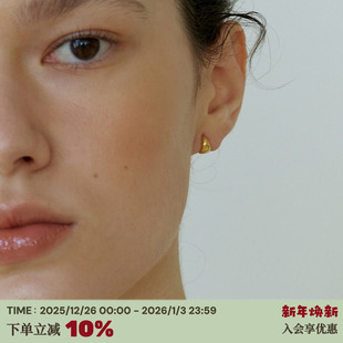 冷淡风耳饰女 小金豆S925纯银简约小众素圈耳扣耳环经典 RTEP 法式