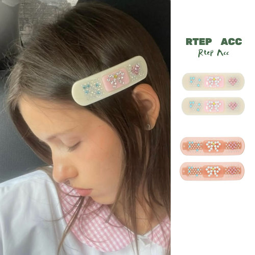 超Q！创可贴爱心钻石醋酸发夹