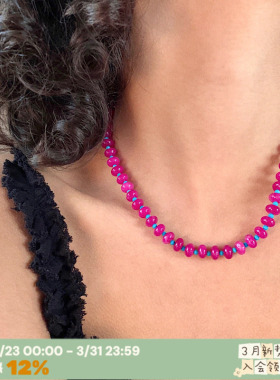 宝石洋红湖蓝松石x项链