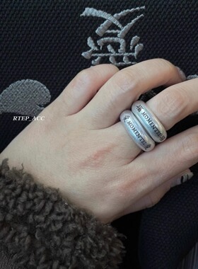RTEP 雾银*守渊Momentel福字雕刻铜镀925银保色小众中式古典戒指