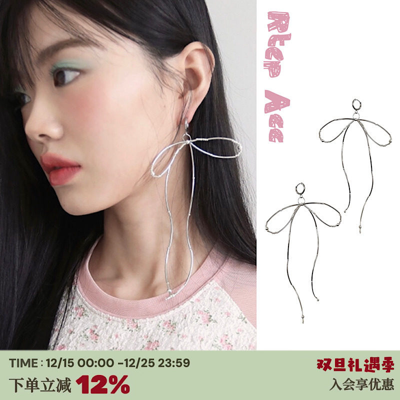 韩国小众手工蝴蝶结防过敏吊坠