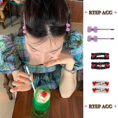 手工制diy水晶编织蝴蝶结发夹