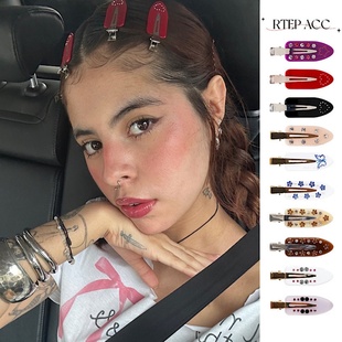 RTEP 高品质醋酸闪耀钻石五角星可爱无痕边夹发夹 emijay同款