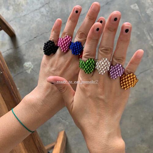 纯手工小众设计重工叠搭戒指