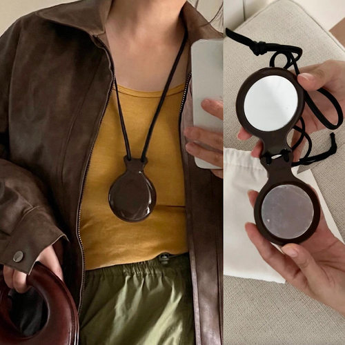 高版本LEMA*RE风双面镜子项链