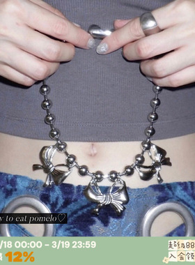 小众设计感chic丝带蝴蝶结项链