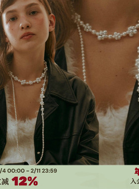 RTEP 小众设计2ways莓果珍珠超长复古优雅玻璃珍珠手工制OT扣项链