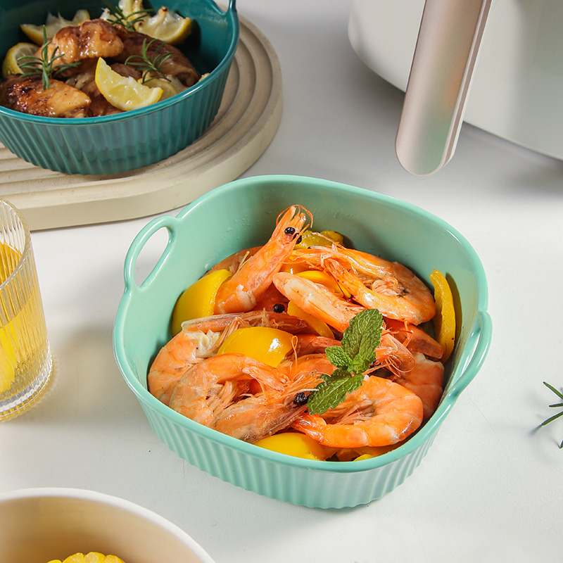 陶瓷日式小清新空气炸锅专用盘子