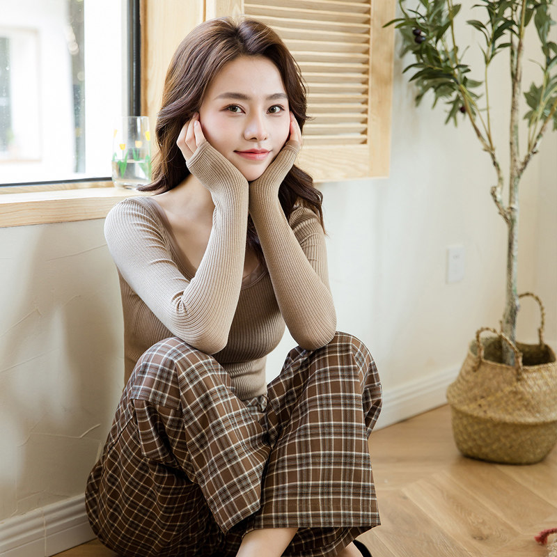 REGART 가을 겨울 아우터 바닥 셔츠 여성 가을 ??의류 다용도 패셔너블 슬림 피부 친화적 보온성 보온 속옷 근육 기반 의류