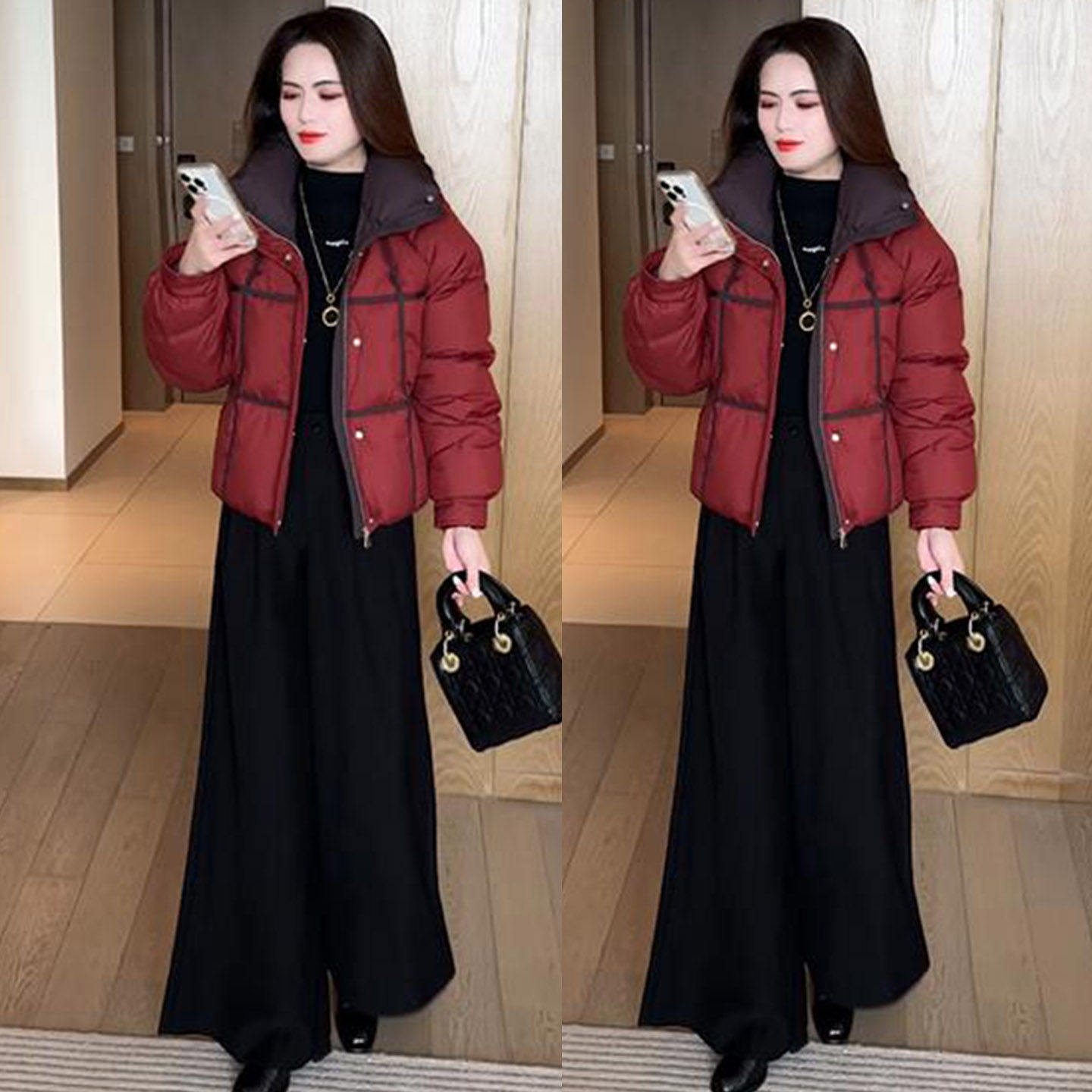 气质立领棉衣棉服女冬新款大码宽松加厚保暖时尚减龄百搭保暖外套