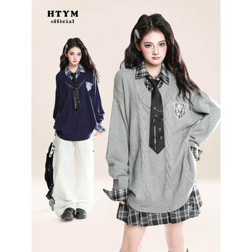 HTYM美式覆古格子拼接假