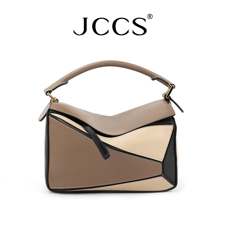 jccs几何包拼接女包斜挎手提